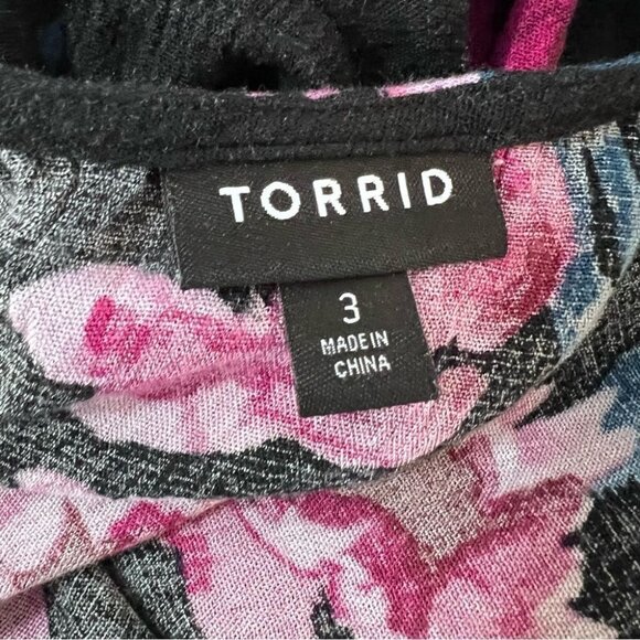 TORRID Floral Babydoll Tunic Top Size 3 - Picture 10 of 11